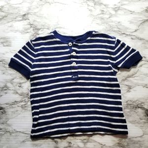 Ralph Lauren Boys Striped Short Sleeve Henley Navy Multi Sz 3T